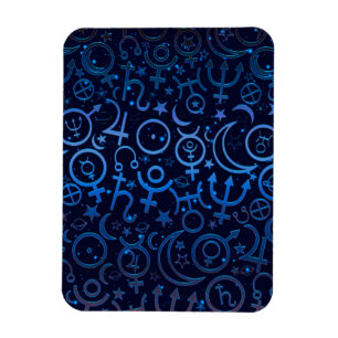 Íman Símbolos Planetários Azuis Universo Místico Planet