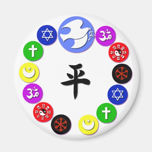 Íman Símbolos Religiosos do Mundo (Frente)