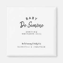 Íman Simple Black White Typogrpahy Pregnancy