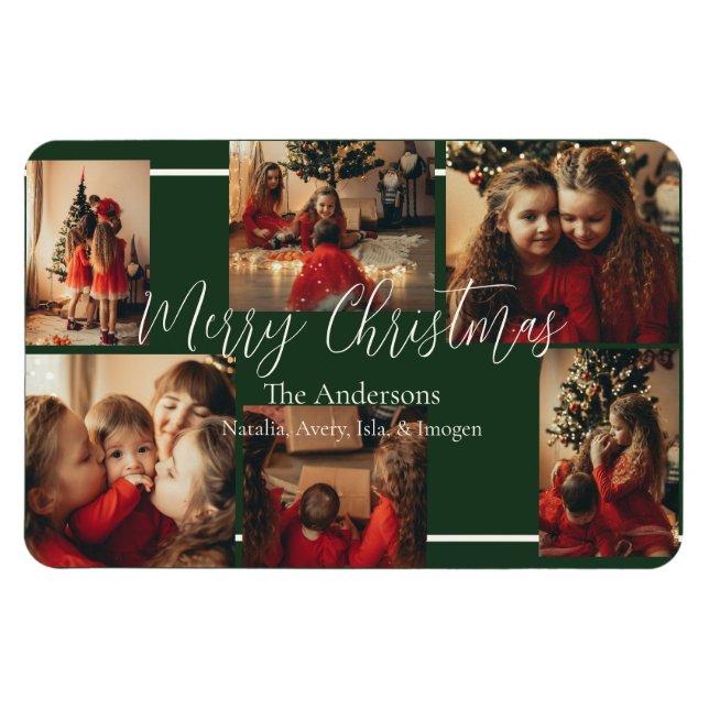 Íman Simple Border Holiday Card  (Horizontal)