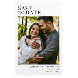 Íman Simple Elegant Photo Wedding Save the Date