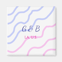 Íman SIMPLE MINIMAL adicione o nome do casal texto do n