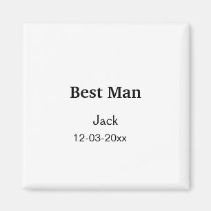 Íman SIMPLE MINIMAL adicione seu nome padrinho de casam
