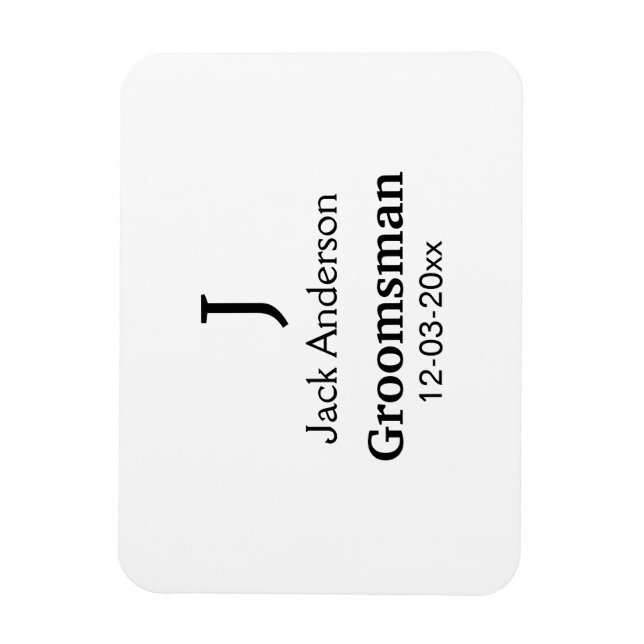 Íman SIMPLE MINIMAL adicione seu nome presente personal (Vertical)