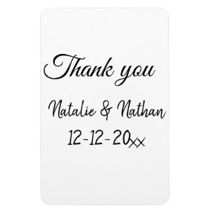 Íman Simple minimal thank you couple name text date cus