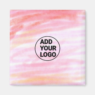 Íman Simples água-marela minimalista rosa adicionar log