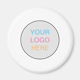 Íman Simples Branco Adicione a Imã de geladeira do logo