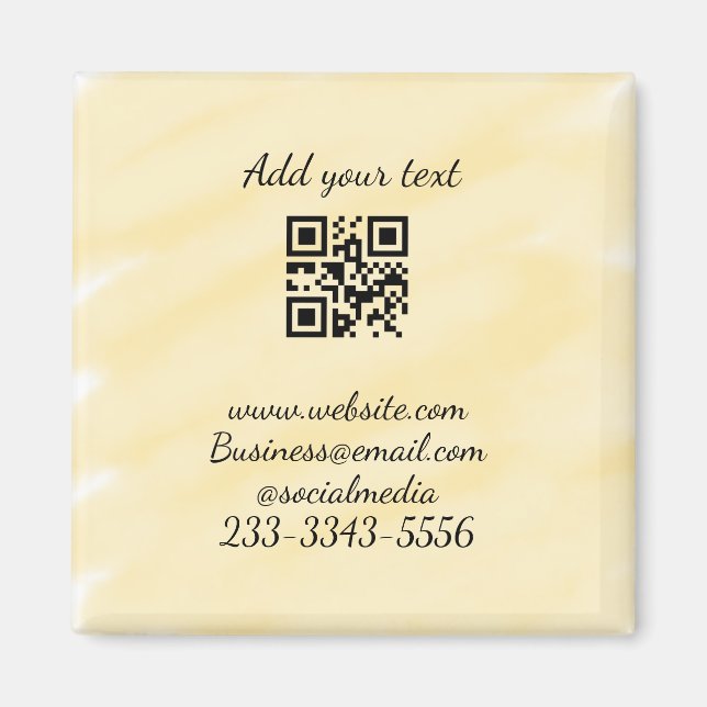 Íman simples código QR personalizado adicionar seu nome (Frente)