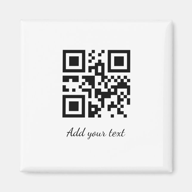 Íman simples código QR personalizado adicionar seu nome (Frente)