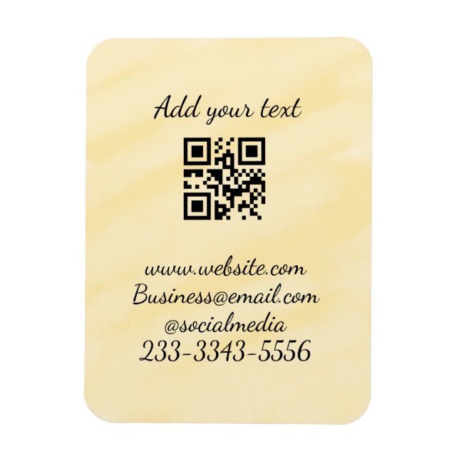 Íman simples código QR personalizado adicionar seu nome (Vertical)