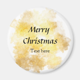 Íman Simples dourado adicione seu texto feliz natal per