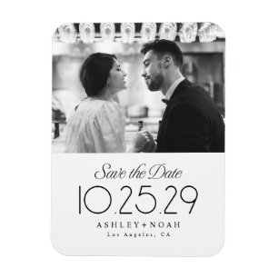 Íman Simples Elegância Classe Rascunho Foto Casamento