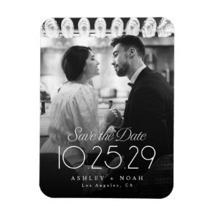 Íman Simples Elegância Classe Script Foto Casamento