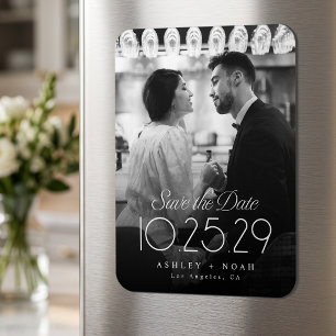 Íman Simples Elegância Classe Script Foto Casamento