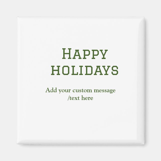 Íman Simples feriados verdes e felizes no Natal (Frente)