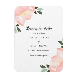 Íman Simples Floral Blush Pink Espanhol Salve a Data