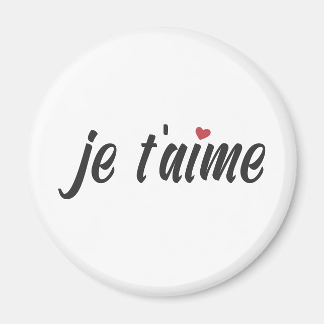 Íman Simples Je T'aime Eu Te Amo Namorados | Magnet (Frente)