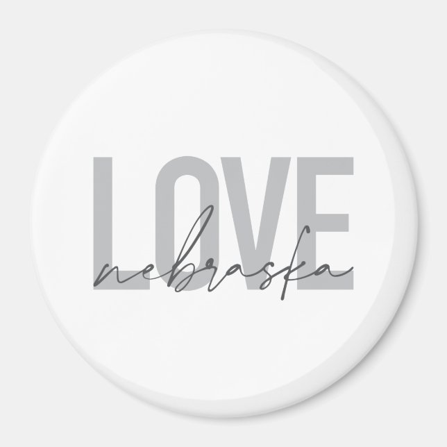 Íman Simples, legal, moderna design de Amor de Nebraska (Frente)