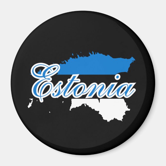 Íman Simples mapa moderno da Estônia da bandeira nacion (Frente)