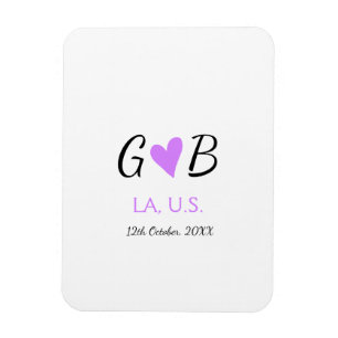 Íman SIMPLES MINIMAL adicione o nome do casal texto do 