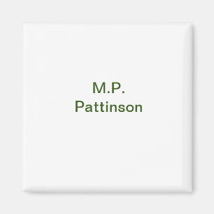 Íman Simples minimal verde adicione seu texto nome foto