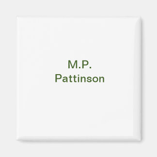 Íman Simples minimal verde adicione seu texto nome foto