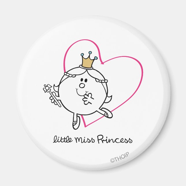 Íman Simples Miss Princesa | Coração Rosa (Frente)
