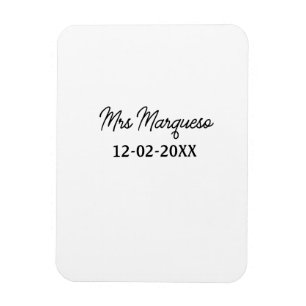 Íman simples monograma minimalista sra Sr nome data ano