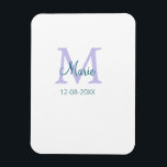 Íman simples nome de adição monograma, cor verde roxa<br><div class="desc">design</div>