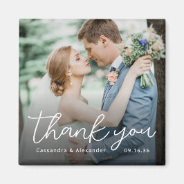 Íman Simples roteiro Branco Obrigado Foto Casamento