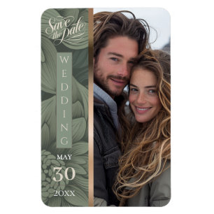 Íman Simples Sage Luxe Bloom Flexible Photo Magnet