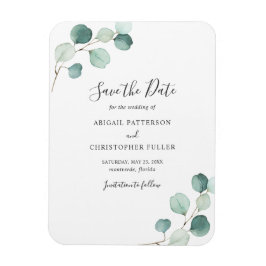 Íman Simples Save the Date de Casamento com Eucalipto
