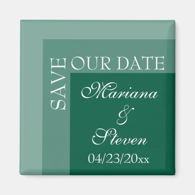 Íman Simples Script Modern Wedding Emerald Green (Frente)