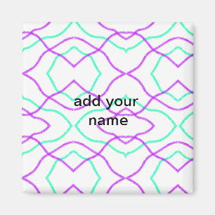 Íman Simples texto nome adicionar aquarela rosa azul