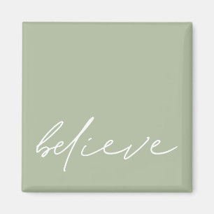 Íman Simples Verde do Sage do Script de Crença Motivac