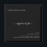 Íman Simplesmente Casamento Preto Salve nossa Data<br><div class="desc">Simples e Elegante. Casamento Salve a Data. Magnet de Nomes Personalizados. Preto e Branco.</div>