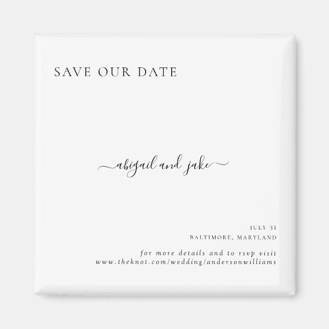 Íman Simplesmente Elegante Casamento Minimalista Salve  (Frente)