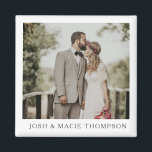 Íman Simply Modern  Wedding Photo Card<br><div class="desc">This wedding magnet is perfect for showcasing your favorite wedding photos.  The front has a large opening for your main photo and options to personalize with your names.</div>