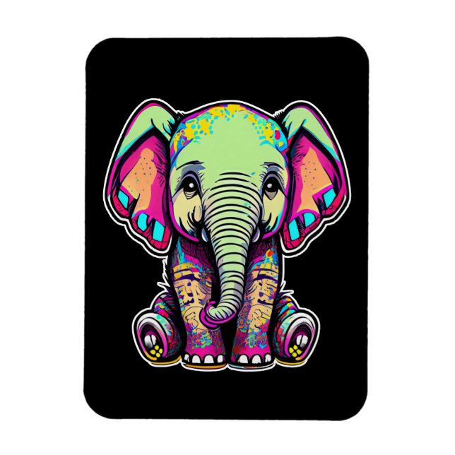 Íman Simulação digital do lindo bebê elefante (Vertical)