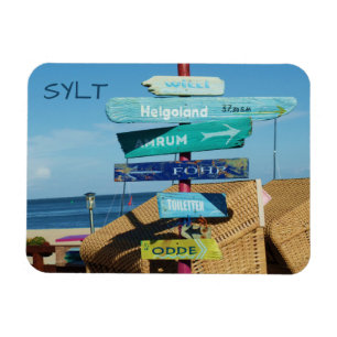 Íman Sinais coloridos em Posto, Hörnum, Sylt Island Po