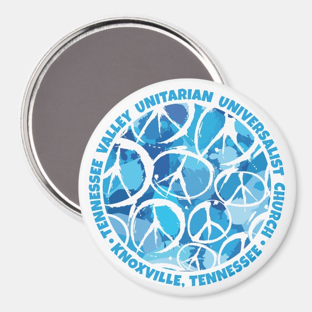 Íman Sinais de paz da TVUUC em tons de azul (Front/Back)