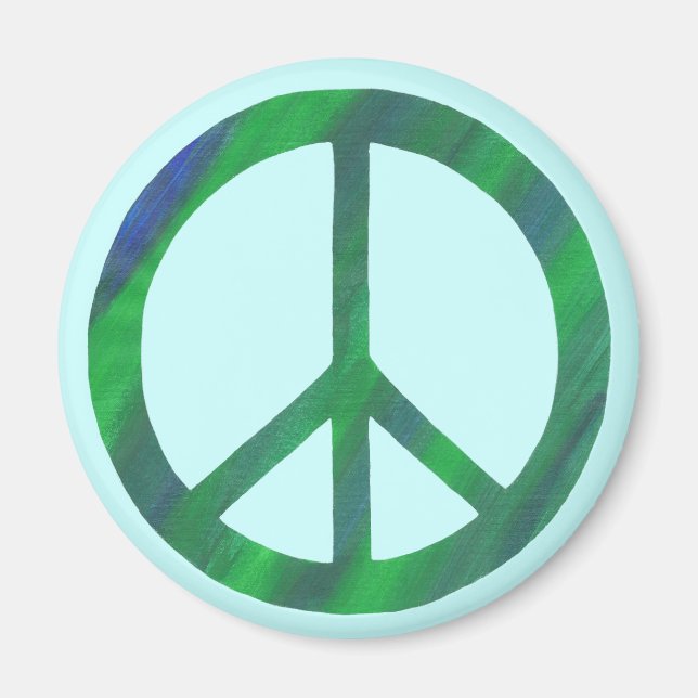 Íman Sinais de Paz Verdes Azuis (Frente)