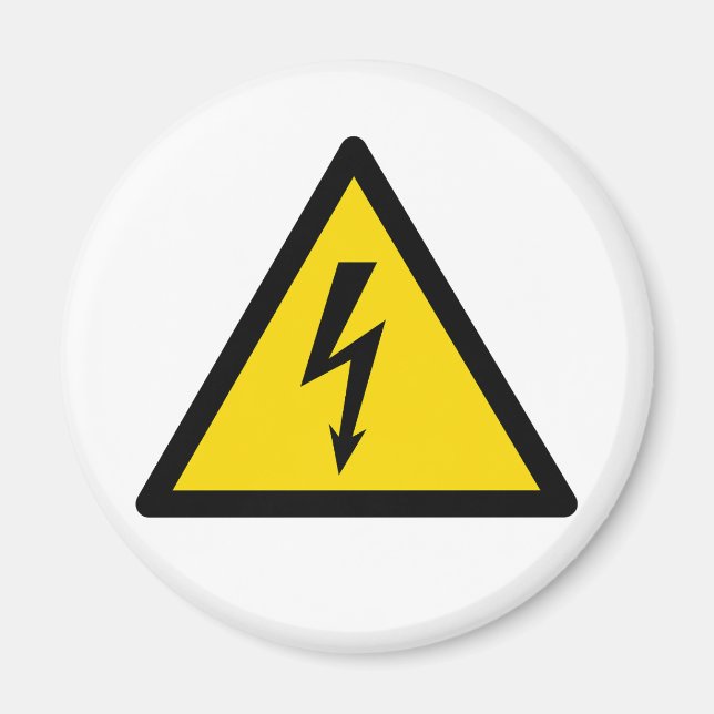 Íman sinal de alta tensão símbolo elétrico aviso perigo (Frente)