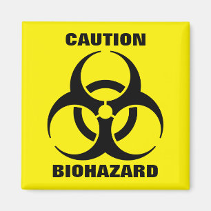 Íman Sinal de aviso amarelo do símbolo do Biohazard