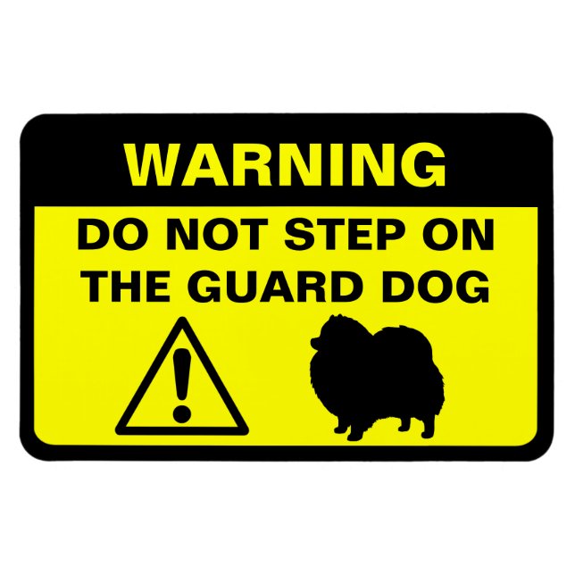Íman Sinal de aviso de Guarda Pomeraniana engraçado (Horizontal)