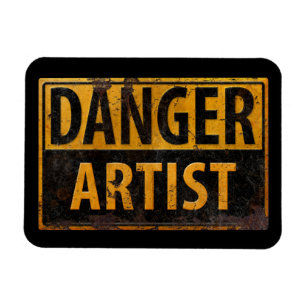 Íman Sinal de aviso de metal angustiado do ARTISTA PERI