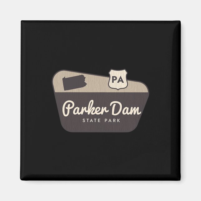 Íman Sinal de Boas-Vindas ao Parker Dam State Park Pens (Frente)