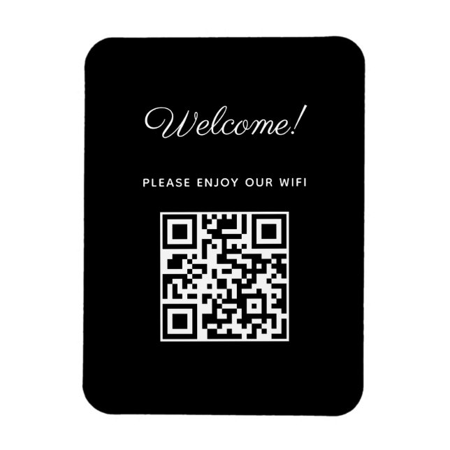 Íman Sinal de boas-vindas WIFI com código QR (Vertical)