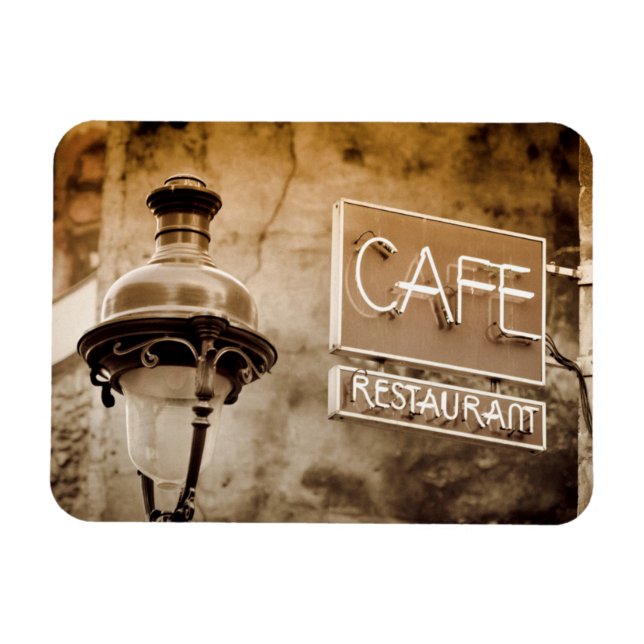 Íman Sinal de café em sépia, Paris, França (Horizontal)