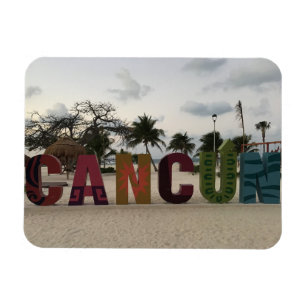 Íman Sinal de Cancun - Playa Delfines, ímã da foto de